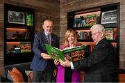 15 November 2021; Uachtarán Chumann Lúthchleas Gael Larry McCarthy, LGFA CEO Helen O’Rourke and Sportsfile photographer Ray McManus at the launch of A Season of Sundays 2021 at Croke Park Hotel in Dublin. Photo by Harry Murphy/Sportsfile