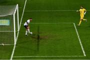 15 November 2021; Leonardo Bonucci of Italy makes a goal line save from the shot from Conor Washington of Northern Ireland during the FIFA World Cup 2022 Qualifier match between Northern Ireland and Italy at the National Football Stadium at Windsor Park in Belfast. Photo by David Fitzgerald/Sportsfile