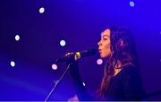 13 November 2021; Sibheal Ni Chasaide performs during the TG4 Ladies Football All Stars Awards banquet, in association with Lidl, at the Bonnington Hotel, Dublin. Photo by Brendan Moran/Sportsfile