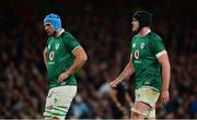 13 November 2021; Tadhg Beirne, left, and James Ryan of Ireland during the Autumn Nations Series match between Ireland and New Zealand at Aviva Stadium in Dublin. Photo by Brendan Moran/Sportsfile