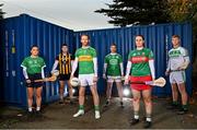 17 November 2021; Players, from left, Sarsfields and Galway camogie player Orlaith McGrath, Mountbellew-Moylough and Galway footballer Eoin Finnerty, Watty Graham’s Glen and Derry footballer Conor Glass, Kilmallock and Limerick hurler Graeme Mulcahy, Drom & Inch and Tipperary camogie player Anne Eviston and Ballyhale Shamrocks and Kilkenny hurler Adrian Mullen at the launch of this year’s AIB GAA Club Championships and AIB Camogie Club Championships, that will see AIB celebrating #TheToughest players of all: those who don’t quit, who keep going and persevere no matter what. These characteristics define the players who come back year after year and show up for their club when it matters most. Photo by Ramsey Cardy/Sportsfile