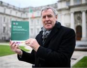 17 November 2021; FAI Board Member Packie Bonner at the launch of the 2021 edition of the Social Return On Investment Model, supported by Uefa Grow on behalf of the FAI, which will highlight the billion Euro plus impact of participation in grassroots football on Irish society, at the Department of the Taoiseach in Dublin. Photo by Stephen McCarthy/Sportsfile
