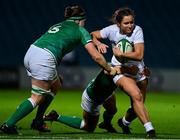 12 November 2021; Tess Feury of USA is tackled by Beibhinn Parsons and Ciara Griffin of Ireland during the Autumn Test Series match between Ireland and USA at RDS Arena in Dublin. Photo by Brendan Moran/Sportsfile