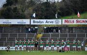 14 November 2021; Gowna players stand for Amhrán na bhFiann before the Cavan County Senior Club Football Championship Final Replay match between Gowna and Ramor United at Kingspan Breffni in Cavan. Photo by Ben McShane/Sportsfile