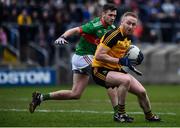 14 November 2021; Ado Cole of Ramor United and Aaron Brady of Gowna during the Cavan County Senior Club Football Championship Final Replay match between Gowna and Ramor United at Kingspan Breffni in Cavan. Photo by Ben McShane/Sportsfile