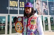 9 November 2021; WBO Middleweight champion Demetrius Andrade stands for a portrait during a media day ahead of his WBO World Middleweight Title bout against Jason Quigley on November 19 at the SNHU Arena in Manchester, New Hampshire, USA. Photo by Ed Mulholland / Matchroom Boxing via Sportsfile