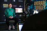 16 November 2021; Jason Quigley is interviewed during a media day ahead of his upcoming WBO World Middleweight Title bout against Demetrius Andrade on November 19 at the SNHU Arena in Manchester, New Hampshire, USA. Photo by Melina Pizano / Matchroom Boxing via Sportsfile