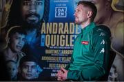 16 November 2021; Jason Quigley is interviewed during a media day ahead of his upcoming WBO World Middleweight Title bout against Demetrius Andrade on November 19 at the SNHU Arena in Manchester, New Hampshire, USA. Photo by Melina Pizano / Matchroom Boxing via Sportsfile