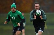 18 November 2021; Rob Herring, right., and Dave Heffernan during Ireland rugby squad training at Carton House in Maynooth, Kildare. Photo by Brendan Moran/Sportsfile