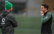 18 November 2021; Joey Carbery, right, with assistant coach Mike Catt during Ireland rugby squad training at Carton House in Maynooth, Kildare. Photo by Brendan Moran/Sportsfile