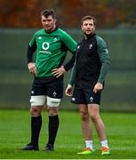18 November 2021; Peter O’Mahony, left, and Jack Carty during Ireland rugby squad training at Carton House in Maynooth, Kildare. Photo by Brendan Moran/Sportsfile