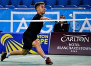 18 November 2021; Nhat Nguyen of Ireland during his men's singles match against Samuel Hsiao of Germany during the AIG FZ Forza Irish Open 2021 at the National Indoor Arena in Dublin. Photo by Eóin Noonan/Sportsfile