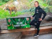 18 November 2021; Vera Pauw on a visit to the Tiger compound at Dublin Zoo to promote the Republic of Ireland women's upcoming FIFA Women's World Cup qualifiers against Slovakia and Georgia at Tallaght Stadium. Photo by Stephen McCarthy/Sportsfile