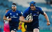 11 June 2021; Ryan Baird of Leinster during the Guinness PRO14 match between Leinster and Dragons at RDS Arena in Dublin. The game is one of the first of a number of pilot sports events over the coming weeks which are implementing guidelines set out by the Irish government to allow for the safe return of spectators to sporting events. Photo by Brendan Moran/Sportsfile