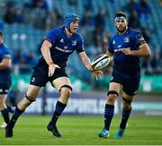 11 June 2021; Ryan Baird of Leinster during the Guinness PRO14 match between Leinster and Dragons at RDS Arena in Dublin. The game is one of the first of a number of pilot sports events over the coming weeks which are implementing guidelines set out by the Irish government to allow for the safe return of spectators to sporting events. Photo by Brendan Moran/Sportsfile