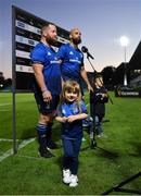 11 June 2021; Emme Bent, daughter of Leinster player Michael Bent, with her dad Michael after the Guinness PRO14 match between Leinster and Dragons at RDS Arena in Dublin. The game is one of the first of a number of pilot sports events over the coming weeks which are implementing guidelines set out by the Irish government to allow for the safe return of spectators to sporting events. Photo by Brendan Moran/Sportsfile