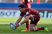 3 April 2021; Joey Carbery of Munster during the Heineken Champions Cup Round of 16 match between Munster and Toulouse at Thomond Park in Limerick. Photo by Brendan Moran/Sportsfile