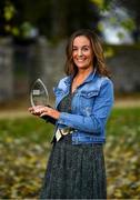 19 November 2021; Denise Molloy with her award for second place in the sport women's race during the 2021 Continental Tyres National Adventure Race Series Awards at Johnstown House in Enfield, Meath. The winners of the 2021 Continental Tyres National Adventure Race Series have been honoured, after a pandemic-enforced hiatus in 2020. The 12 prize winners in both the male and female series, including expert and sport categories, took part in five of Ireland’s most challenging adventure races to claim a podium finish in this year’s Series. Ellen Vitting of Kerry won the 2021 Expert Women category, while Sebastien Giraud of Dublin triumphed in the Expert Men category. In the Sport category, meanwhile, Niamh Cleary of Meath won the women’s race, with John Mullin of Mayo victorious in the men’s series. The popular adventure race series returned in September this year after being postponed due to the covid pandemic in 2020 and includes two competition categories (expert/sport) for female and male competitors. The top three winners in each category male and female (12 total) each received a mix of fantastic prizes for their efforts including a BestDrive by Continental car tyre voucher, a pair of premium Continental GP5000 road bike tyres and trail shoes with Continental’s rubber soles, ideal for more challenging trail running conditions from adidas footwear. For more on the series and to learn more about adventure racing in Ireland visit, www.adventureracing.ie. Photo by David Fitzgerald/Sportsfile