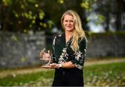 19 November 2021; Niamh Cleary with her award for first place in the sport women's race during the 2021 Continental Tyres National Adventure Race Series Awards at Johnstown House in Enfield, Meath. The winners of the 2021 Continental Tyres National Adventure Race Series have been honoured, after a pandemic-enforced hiatus in 2020. The 12 prize winners in both the male and female series, including expert and sport categories, took part in five of Ireland’s most challenging adventure races to claim a podium finish in this year’s Series. Ellen Vitting of Kerry won the 2021 Expert Women category, while Sebastien Giraud of Dublin triumphed in the Expert Men category. In the Sport category, meanwhile, Niamh Cleary of Meath won the women’s race, with John Mullin of Mayo victorious in the men’s series. The popular adventure race series returned in September this year after being postponed due to the covid pandemic in 2020 and includes two competition categories (expert/sport) for female and male competitors. The top three winners in each category male and female (12 total) each received a mix of fantastic prizes for their efforts including a BestDrive by Continental car tyre voucher, a pair of premium Continental GP5000 road bike tyres and trail shoes with Continental’s rubber soles, ideal for more challenging trail running conditions from adidas footwear. For more on the series and to learn more about adventure racing in Ireland visit, www.adventureracing.ie. Photo by David Fitzgerald/Sportsfile