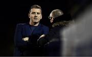 19 November 2021; Dundalk head coach Vinny Perth in conversation with a Dundalk supporter before the SSE Airtricity League Premier Division match between Dundalk and Derry City at Oriel Park in Dundalk, Louth. Photo by Ben McShane/Sportsfile