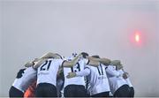 19 November 2021; Dundalk players huddle before the SSE Airtricity League Premier Division match between Dundalk and Derry City at Oriel Park in Dundalk, Louth. Photo by Ben McShane/Sportsfile