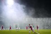 19 November 2021; Daniel O'Reilly of Drogheda United during the SSE Airtricity League Premier Division match between Shamrock Rovers and Drogheda United at Tallaght Stadium in Dublin. Photo by Stephen McCarthy/Sportsfile