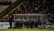 19 November 2021; The Waterford bench including their four substitutes during the SSE Airtricity League Premier Division match between Waterford and St Patrick's Athletic at the RSC in Waterford. Photo by Eóin Noonan/Sportsfile