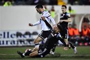 19 November 2021; Patrick Hoban of Dundalk is tackled by Darren Cole of Derry City during the SSE Airtricity League Premier Division match between Dundalk and Derry City at Oriel Park in Dundalk, Louth. Photo by Ben McShane/Sportsfile