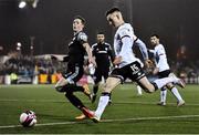 19 November 2021; Darragh Leahy of Dundalk in action against Will Fitzgerald of Derry City during the SSE Airtricity League Premier Division match between Dundalk and Derry City at Oriel Park in Dundalk, Louth. Photo by Ben McShane/Sportsfile