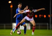 19 November 2021; Shane Griffin of St Patrick's Athletic in action against Shane Griffin of Waterford during the SSE Airtricity League Premier Division match between Waterford and St Patrick's Athletic at the RSC in Waterford. Photo by Eóin Noonan/Sportsfile