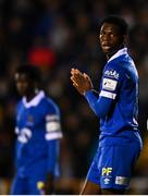 19 November 2021; Ronaldo Romario Green of Waterford reacts during the SSE Airtricity League Premier Division match between Waterford and St Patrick's Athletic at the RSC in Waterford. Photo by Eóin Noonan/Sportsfile