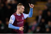 19 November 2021; Mark Doyle of Drogheda United celebrates after scoring his side's first goal, from a penalty, during the SSE Airtricity League Premier Division match between Shamrock Rovers and Drogheda United at Tallaght Stadium in Dublin. Photo by Stephen McCarthy/Sportsfile