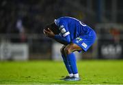 19 November 2021; Jeremie Milambo of Waterford reacts during the SSE Airtricity League Premier Division match between Waterford and St Patrick's Athletic at the RSC in Waterford. Photo by Eóin Noonan/Sportsfile