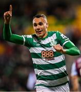 19 November 2021; Graham Burke of Shamrock Rovers celebrates after scoring his side's second goal during the SSE Airtricity League Premier Division match between Shamrock Rovers and Drogheda United at Tallaght Stadium in Dublin. Photo by Seb Daly/Sportsfile