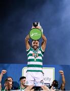 19 November 2021; Roberto Lopes of Shamrock Rovers after being presented with the SSE Airtricity League Premier Division trophy after their match against Drogheda United at Tallaght Stadium in Dublin. Photo by Stephen McCarthy/Sportsfile