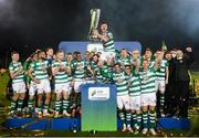 19 November 2021; Shamrock Rovers captain Ronan Finn and team-mates celebrate with the SSE Airtricity League Premier Division trophy after the SSE Airtricity League Premier Division match between Shamrock Rovers and Drogheda United at Tallaght Stadium in Dublin. Photo by Stephen McCarthy/Sportsfile