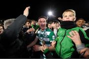 19 November 2021; Ronan Finn of Shamrock Rovers with supporters after the SSE Airtricity League Premier Division match between Shamrock Rovers and Drogheda United at Tallaght Stadium in Dublin. Photo by Stephen McCarthy/Sportsfile