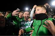 19 November 2021; Ronan Finn of Shamrock Rovers with supporters after the SSE Airtricity League Premier Division match between Shamrock Rovers and Drogheda United at Tallaght Stadium in Dublin. Photo by Stephen McCarthy/Sportsfile