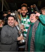 19 November 2021; Barry Cotter of Shamrock Rovers celebrates with the SSE Airtricity League Premier Division trophy after their match against Drogheda United at Tallaght Stadium in Dublin. Photo by Seb Daly/Sportsfile