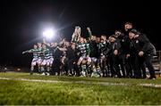19 November 2021; Shamrock Rovers players celebrate with the SSE Airtricity League Premier Division trophy after their match against Drogheda United at Tallaght Stadium in Dublin. Photo by Seb Daly/Sportsfile