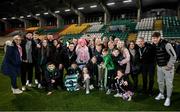 19 November 2021; Shamrock Rovers coaches and their families with the SSE Airtricity League Premier Division trophy after their match against Drogheda United at Tallaght Stadium in Dublin. Photo by Stephen McCarthy/Sportsfile