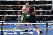 19 November 2021; Jason Quigley, left, in action against Demetrius Andrade during their WBO World Middleweight Title fight at the SNHU Arena in Manchester, New Hampshire, USA. Photo by Melina Pizano / Matchroom Boxing via Sportsfile