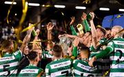 19 November 2021; Shamrock Rovers players celebrates around the SSE Airtricity League Premier Division trophy after their match against Drogheda United at Tallaght Stadium in Dublin. Photo by Seb Daly/Sportsfile