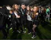 19 November 2021; Shamrock Rovers strength & conditioning coach Darren Dillon and family celebrate following the SSE Airtricity League Premier Division match between Shamrock Rovers and Drogheda United at Tallaght Stadium in Dublin. Photo by Stephen McCarthy/Sportsfile