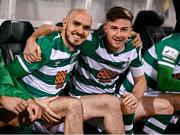 19 November 2021; Joey O'Brien, left, and Ronan Finn of Shamrock Rovers during the closing moments of the SSE Airtricity League Premier Division match between Shamrock Rovers and Drogheda United at Tallaght Stadium in Dublin. Photo by Stephen McCarthy/Sportsfile