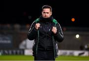 19 November 2021; Shamrock Rovers manager Stephen Bradley celebrates at the final whistle of the SSE Airtricity League Premier Division match between Shamrock Rovers and Drogheda United at Tallaght Stadium in Dublin. Photo by Stephen McCarthy/Sportsfile