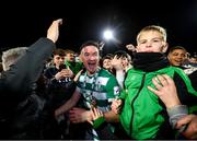 19 November 2021; Ronan Finn of Shamrock Rovers and supporters celebrate following the SSE Airtricity League Premier Division match between Shamrock Rovers and Drogheda United at Tallaght Stadium in Dublin. Photo by Stephen McCarthy/Sportsfile