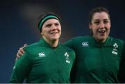 20 November 2021; Ireland captain Ciara Griffin and Laura Feely of Ireland before the Autumn Test Series match between Ireland and Japan at the RDS Arena in Dublin. Photo by Harry Murphy/Sportsfile