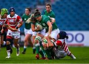 20 November 2021; Ciara Griffin of Ireland supported by Edel McMahon is tackled by Kie Tamai of Japan during the Autumn Test Series match between Ireland and Japan at the RDS Arena in Dublin. Photo by Harry Murphy/Sportsfile