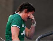 20 November 2021; Hannah O'Connor of Ireland reacts after receiving a red card during the Autumn Test Series match between Ireland and Japan at the RDS Arena in Dublin. Photo by Harry Murphy/Sportsfile